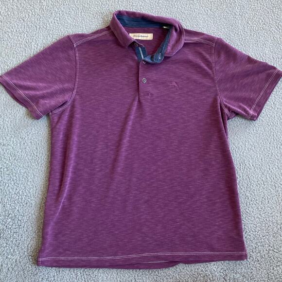 Tommy Bahama Other - Tommy Bahama Polo Shirt Medium Short Sleeve Purple Heather Outdoor Golf Fishing